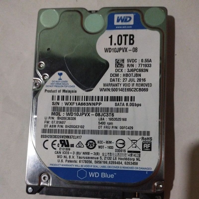 Hardisk Laptop 2.5 in WD Blue 1TB