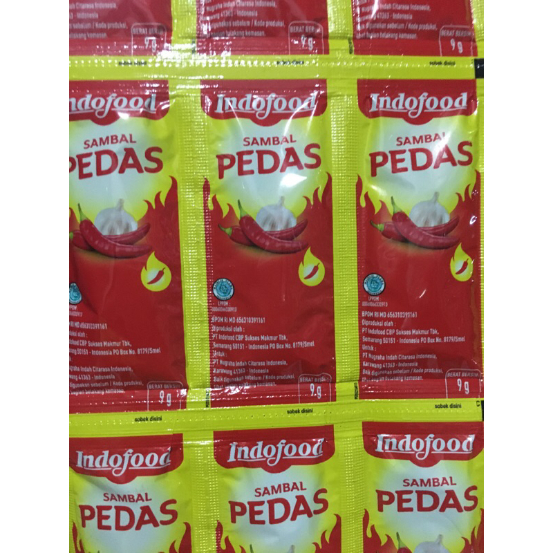 

indofood sambal pedas renceng isi 36 sachet