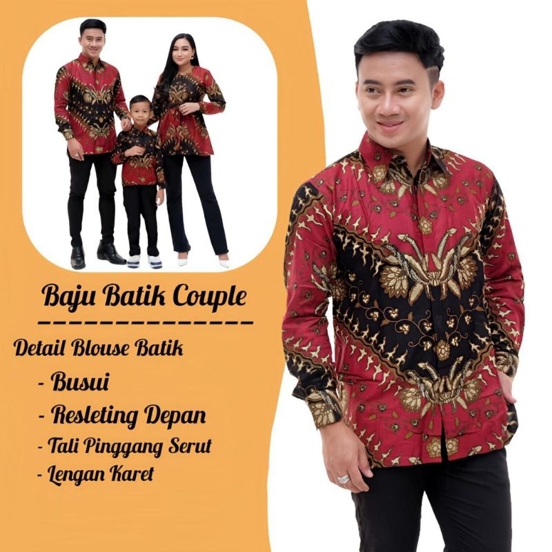 Baju batik atasan couple keluarga