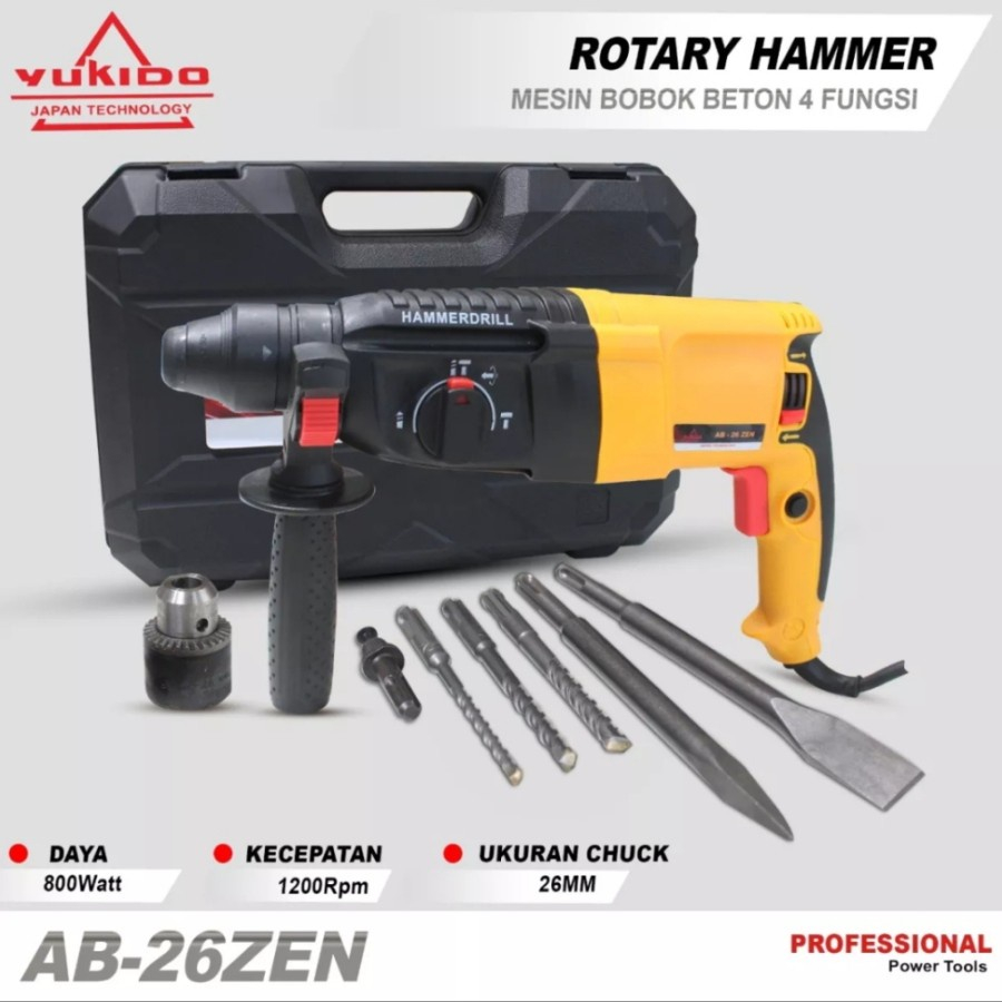 Promo  YUKIDO Hammer Drill 26mm Yukido Mesin Bor Bobok Tembok Beton Japan Technology