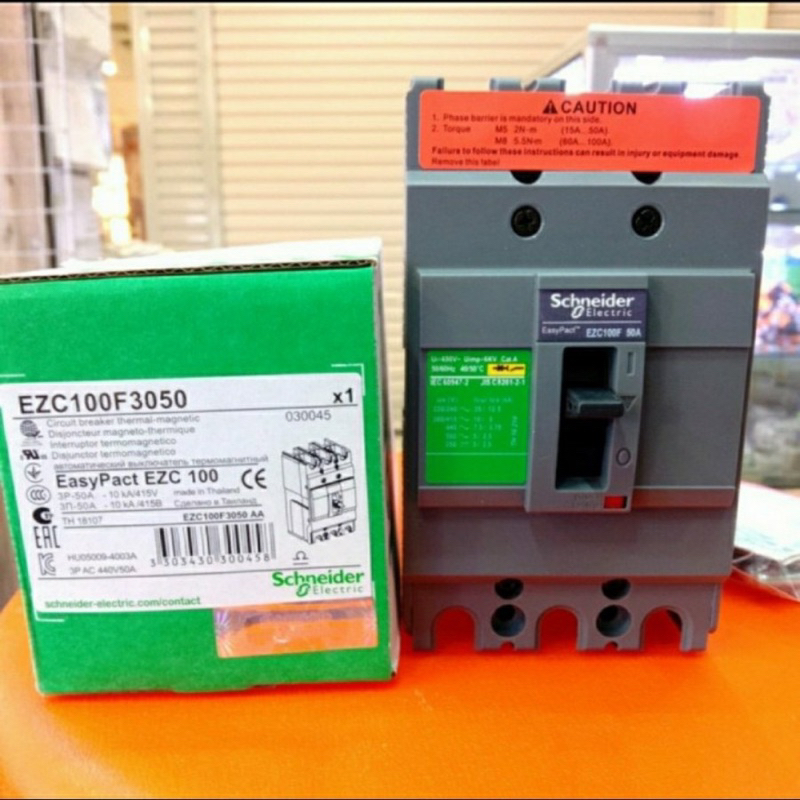 MCCB SCHNEIDER EZC100F3050 3P 50A 10KA BREAKER EZC100F 3PHASE