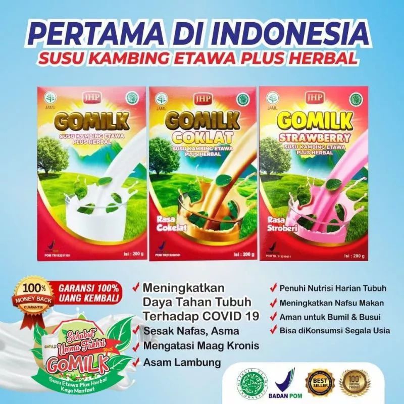 

Gomilk Original Susu Kambing Etawa Plus Herbal, Susu Kambing Sehat Alami, Herbal Susu Kambing GoMilk