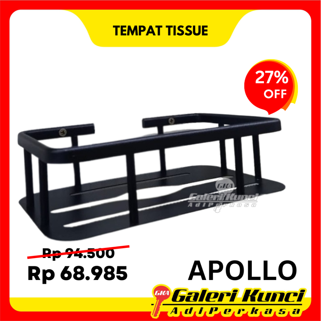 Tempat Tissue Hitam APOLLO ZJL20-2 BK Toilet Paper Holder Black