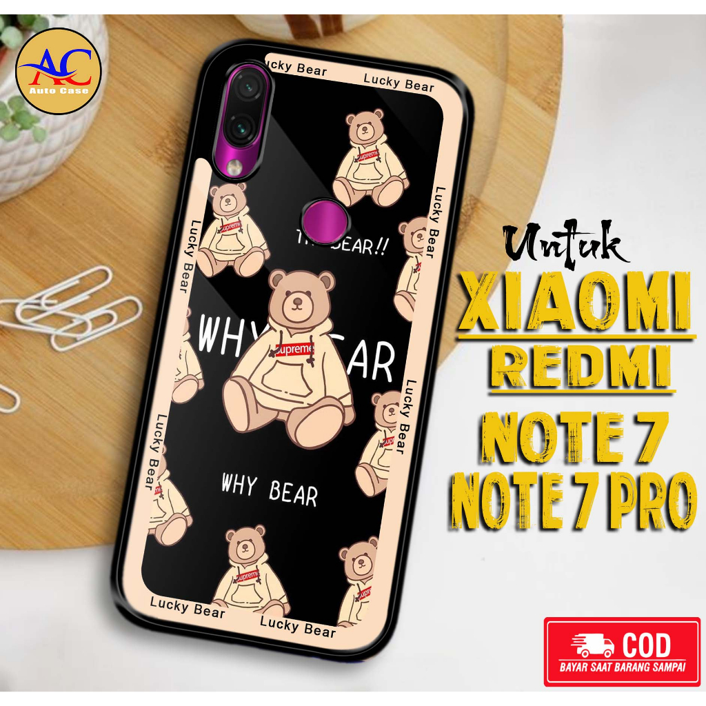 Case Hp Softcase Glossy Xiaomi Redmi Note 7 Note 7 Pro BEAR Casing Silikon Handphone Pelindung Kamer