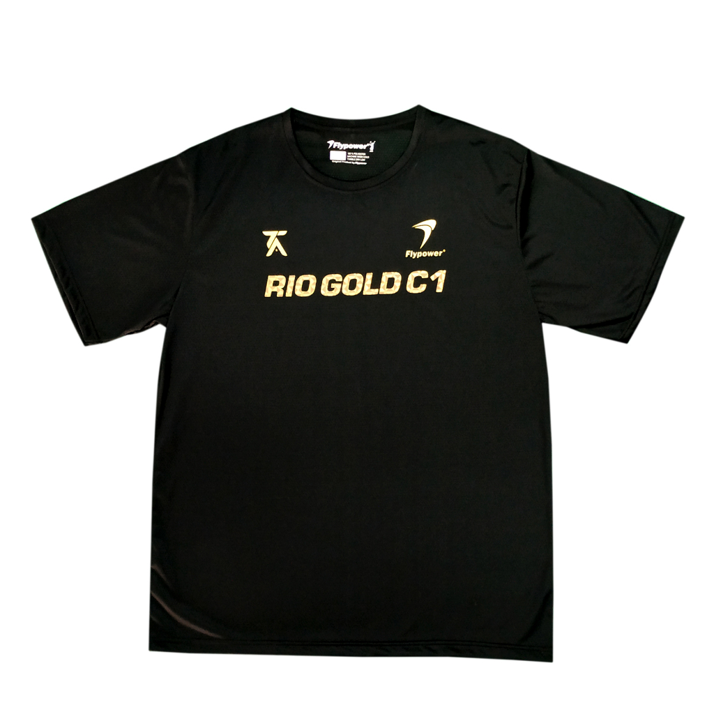 HOT SALE Flypower Rio Gold C1 Raket Badminton - Black Silver Free Tas + Kaos