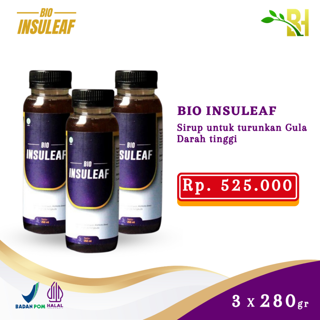 

BIO INSULEAF Sirup Herbal Efektif Turunkan Gula Darah Tinggi Paket Hemat 3 Box
