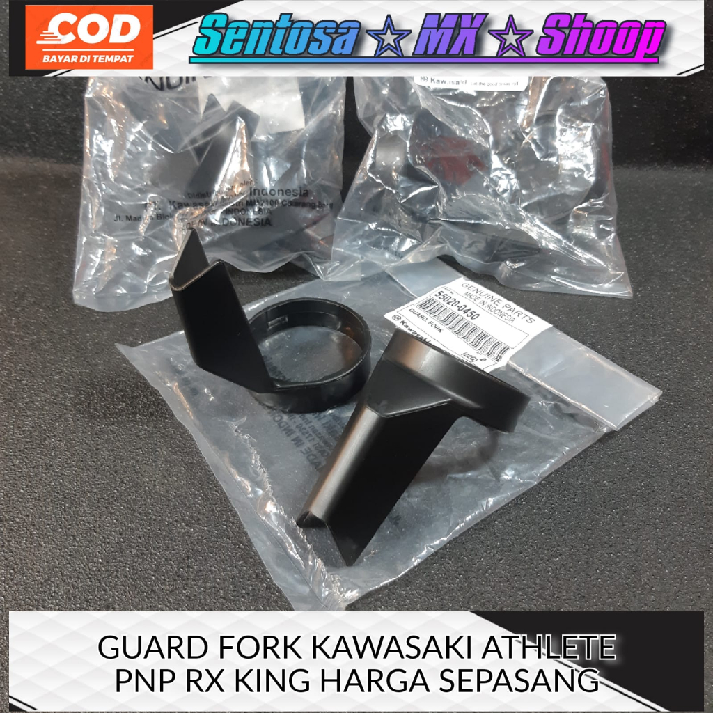[ HARGA 1BUAH ] GUARD FORK / PELINDUNG SHOCK / TANDUK SHOCK DEPAN KAWASAKI ATHLETE PNP DI PASANG KE 