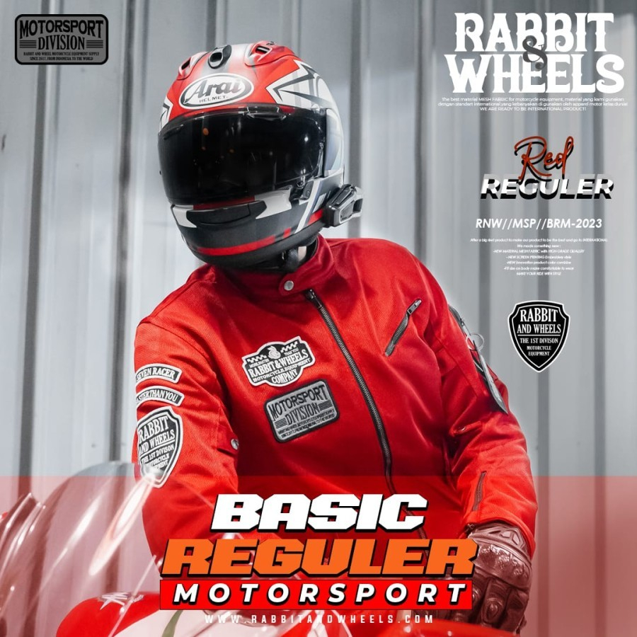 JAKET RABBIT AND WHEELS REGULER BASIC RED
