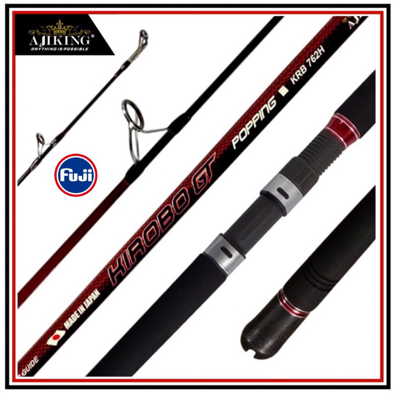 Joran Popping Ajiking KIROBO GT Fuji Ring & Reel Seat POPPING FISHING ROD