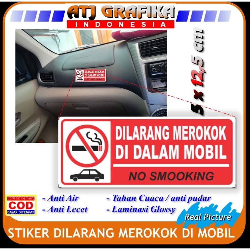Stiker mobil dilarang merokok sticker kesehatan udara Anti polusi asap rokok