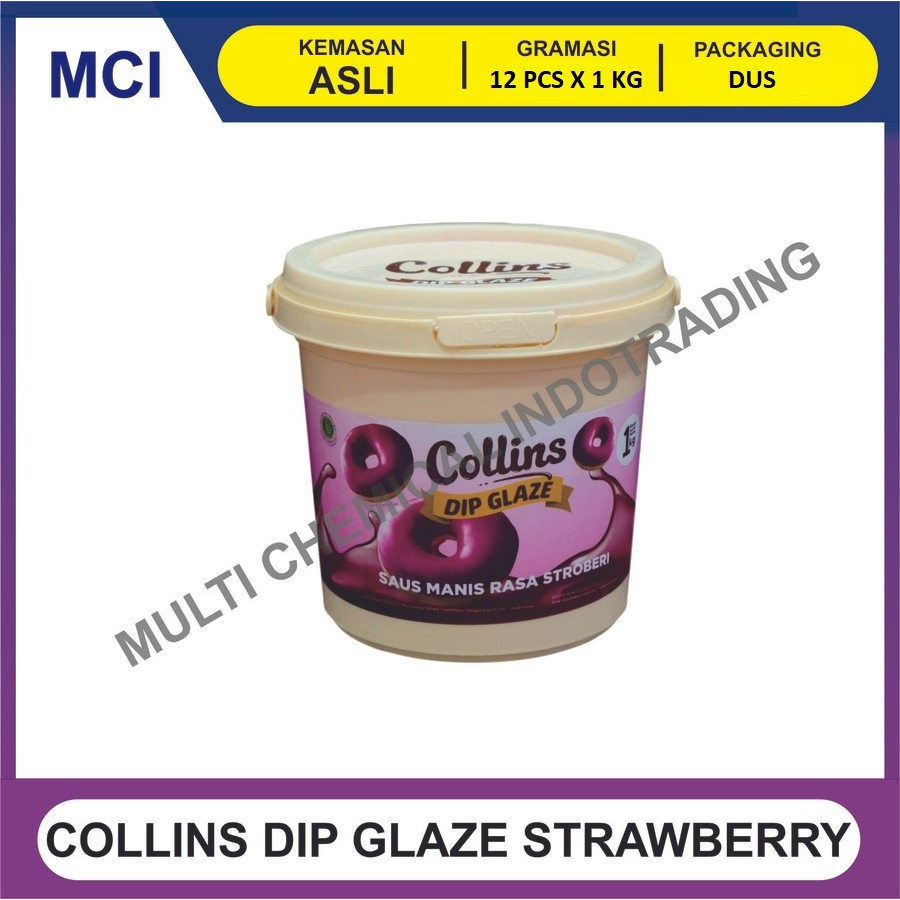 

COLLINS DIP GLAZE 1 KG TOPPING STRAWBERRY - 1 DUS 12 PCS