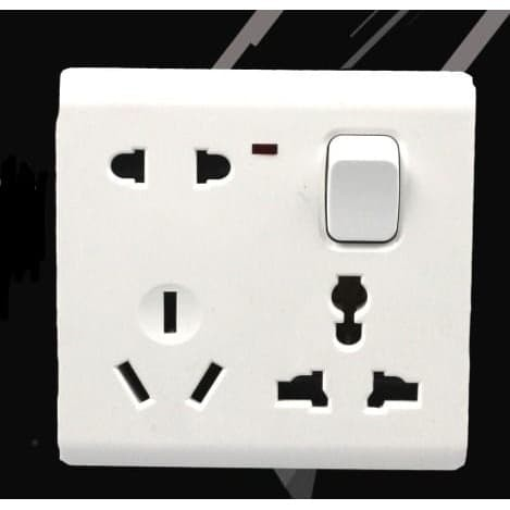 ❣️ Modisshop 1705 ❣️  Stop Kontak AC Universal Wallpug US UK EU - Wall Plate Socket Multi - Colokan 