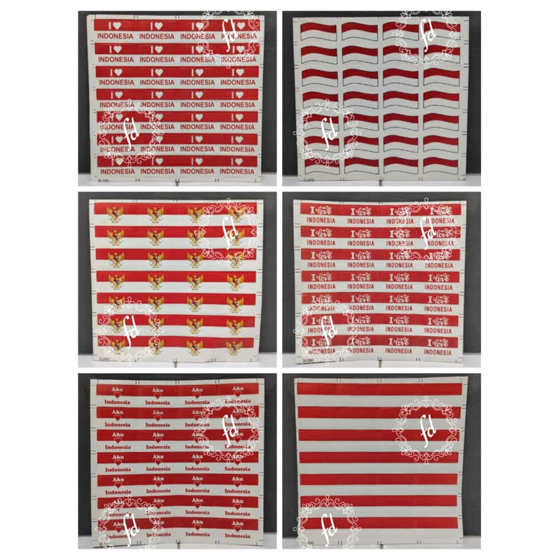 

stiker wajah bendera isi 28 pcs dapat 3 lembar