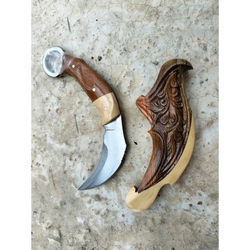 kerambit ukir kayu rasmala
