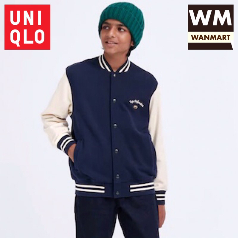 UNIQLO Kids Jaket Sweat Stadium Anak Laki Perempuan Navy