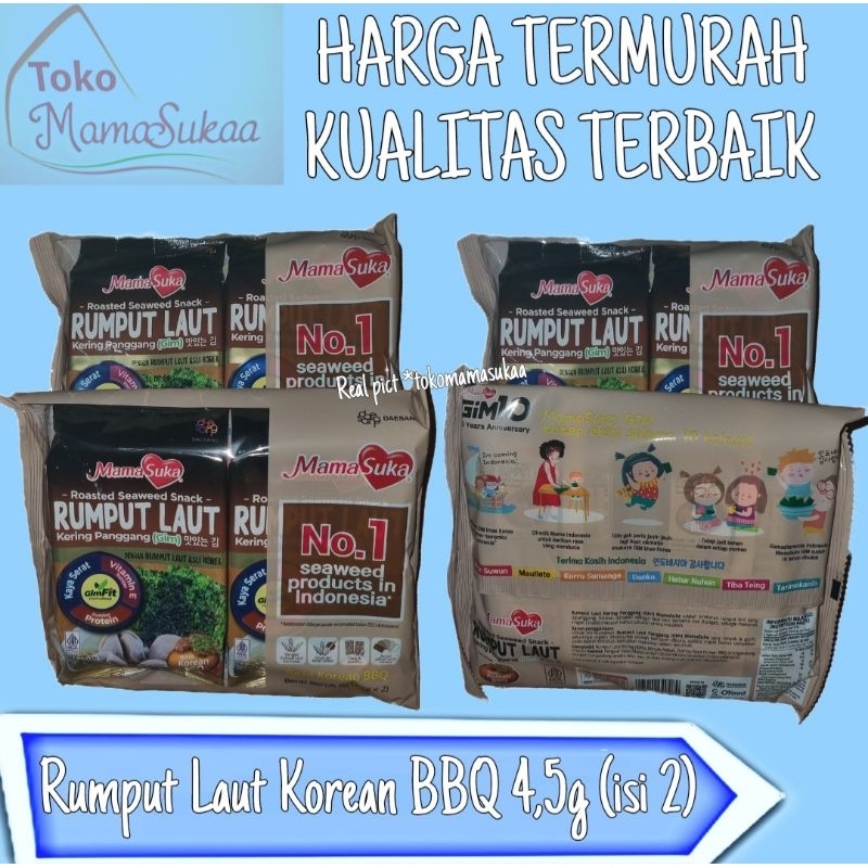 

MAMASUKA RUMPUT LAUT KERING PANGGANG ROASTED SEAWEED NORI ORI, PEDAS, BBQ, JAGUNG BAKAR, SALTED EGG (4,5g x 2)