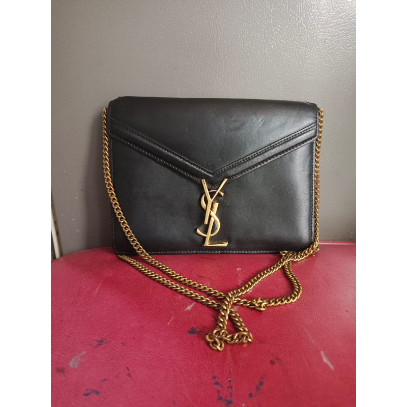YSL Saint Laurent Cassandra genuine leather authentic auth chain rantai shoulder sling flap bag kula