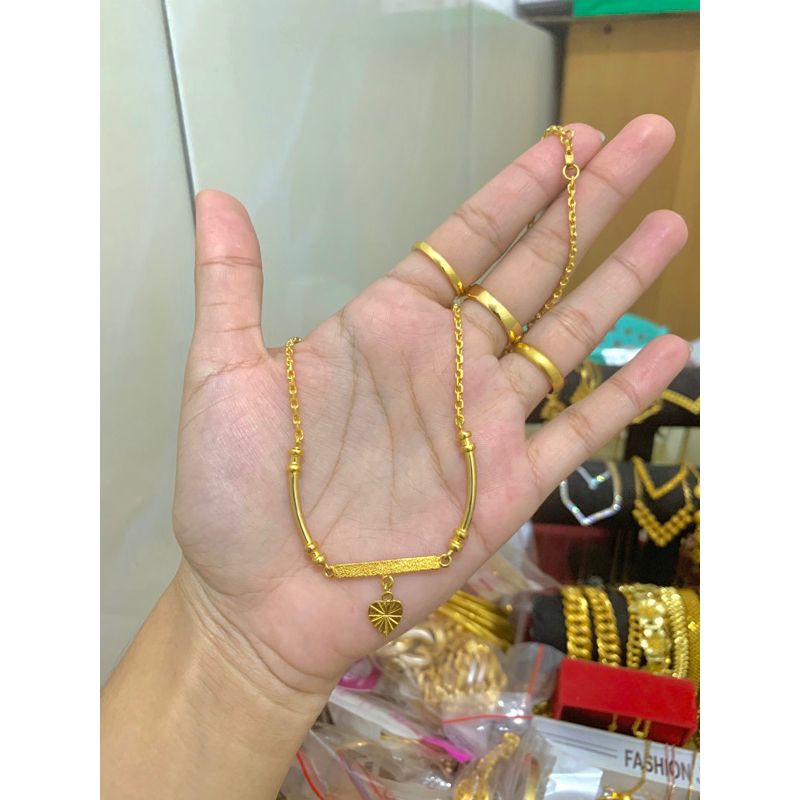 kalung replika  emas bambu satu baris London persis seperti emas asli
