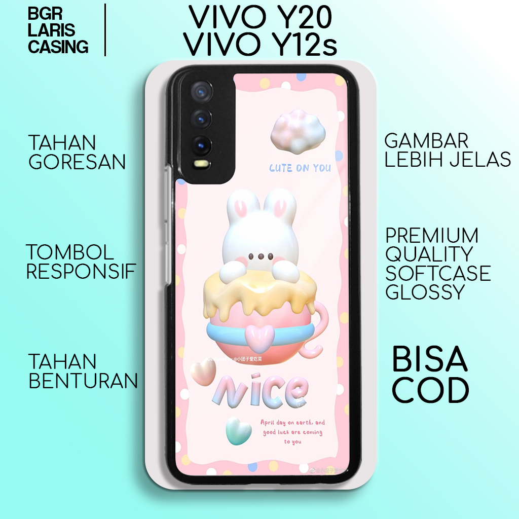 case vivo y20 y12s terbaru aesthetic cute 08 cewek cowok keren casing hp mewah bahan softcase hardca
