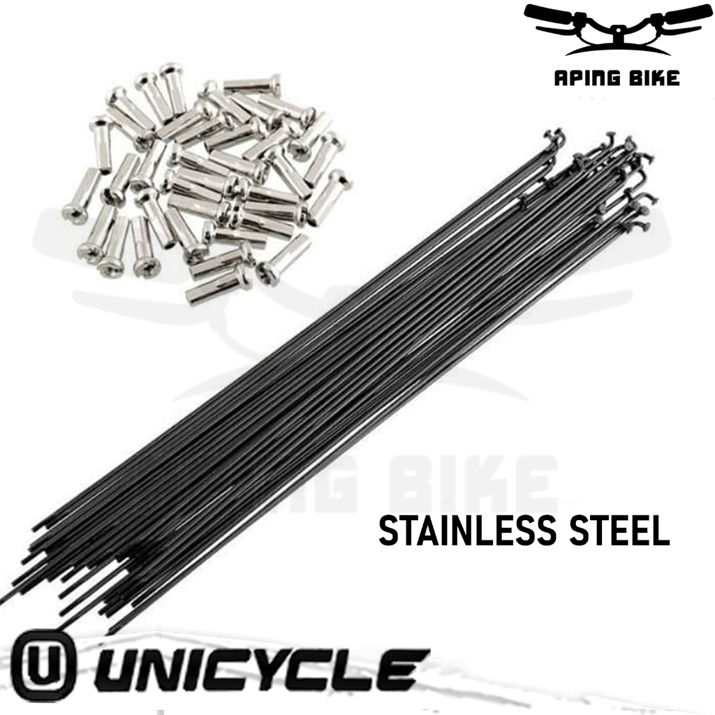 Jari Jari Unicycle Sepeda 26" 14G x 262mm Hitam STAINLESS Ruji Spokes