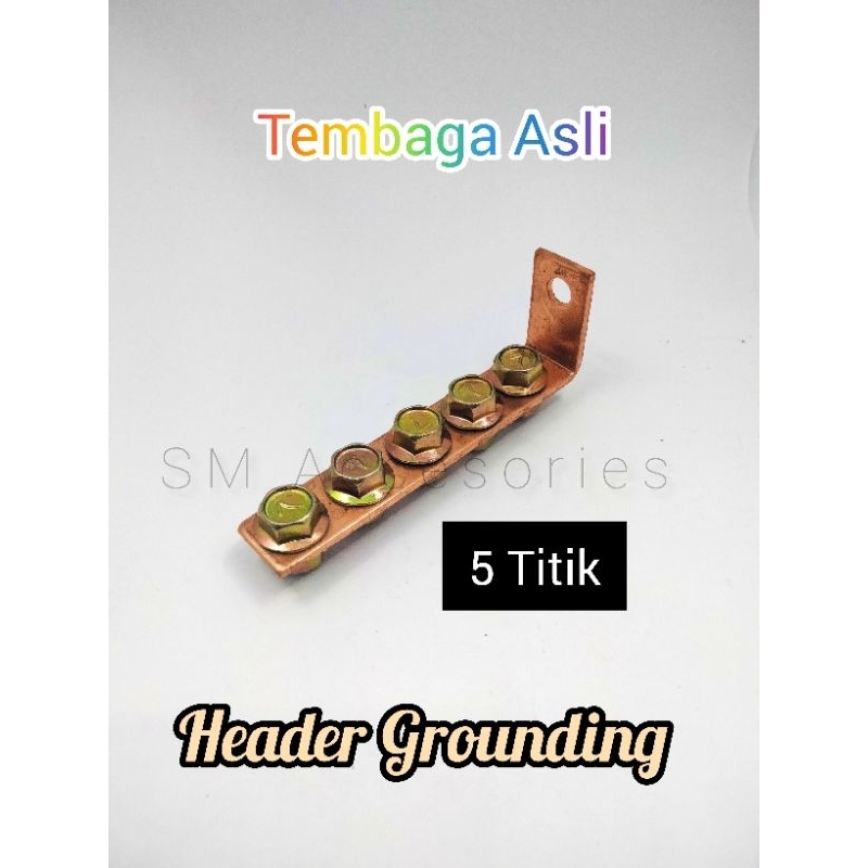 Header Grounding kepala aki mobil 5 titik Tembaga asli