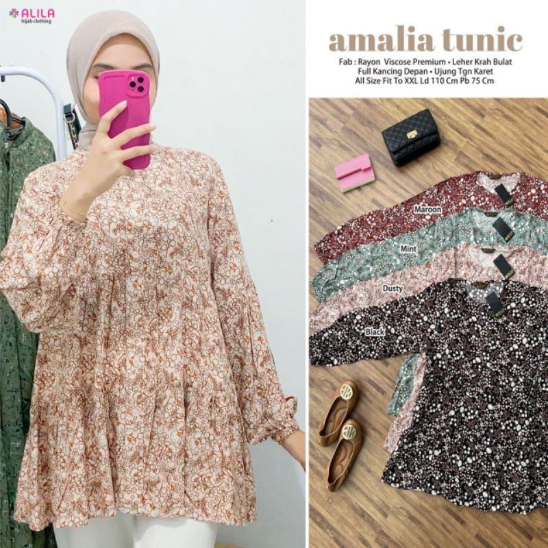 AMALIA TUNIK LD 110 RAYON VISCOSE MOTIF BY ALILA