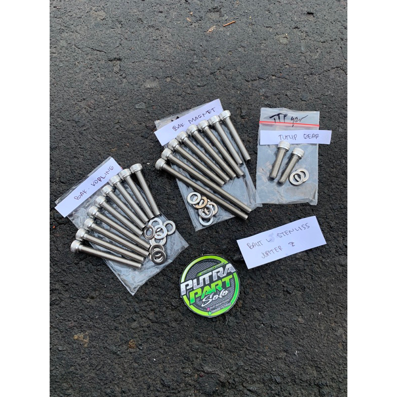 Baut L mesin stenlis yamaha jupiter all baut mesin stenlis jupiter all varian