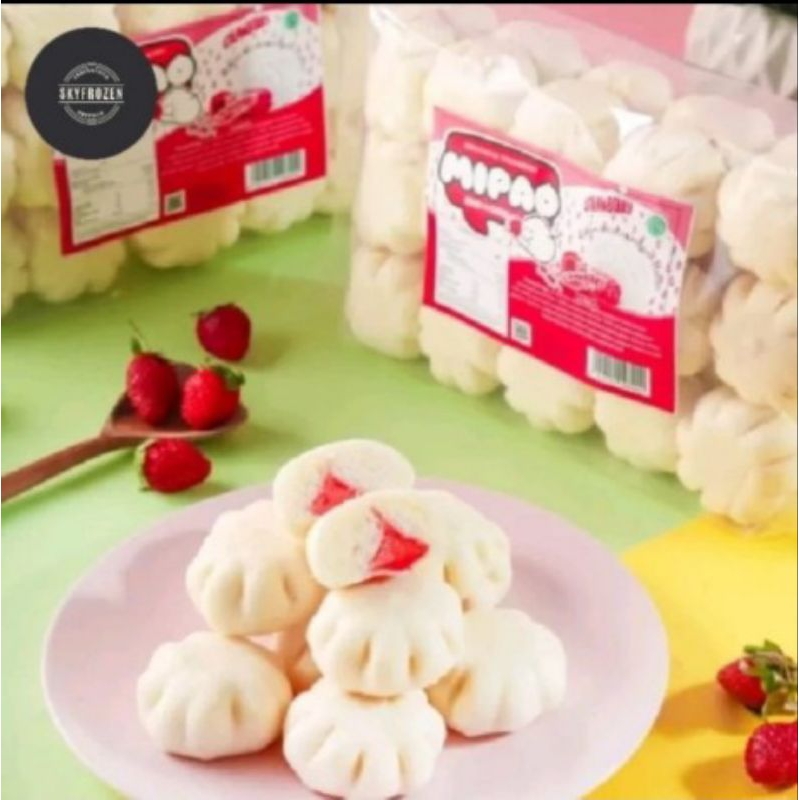 Mipao Minipao rasa Strawberry isi 30pcs