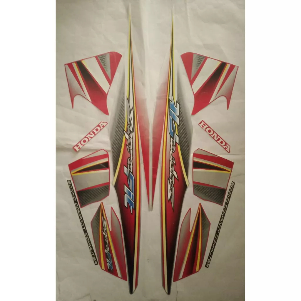 stiker striping honda supra fit new 2006 silver merah lis body original