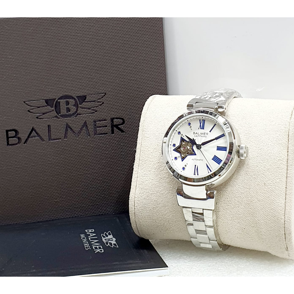 Jam Wanita Automatic Balmer Sapphire Original Stainless Steel Fashion Wanita Terlaris dan Kekinian I