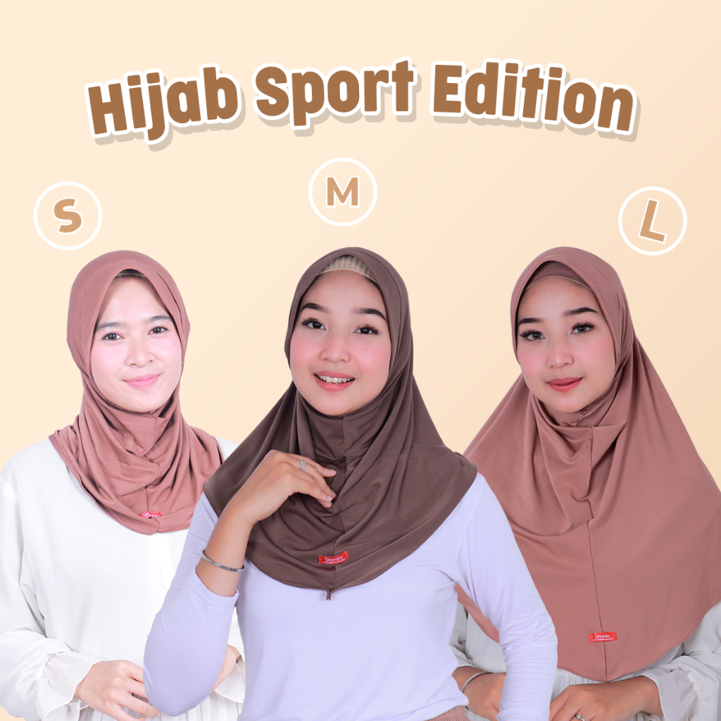 Jilbab Instan Sport Olahraga Jersey Premium Kerudung Hijab Bergo Sport Shamira
