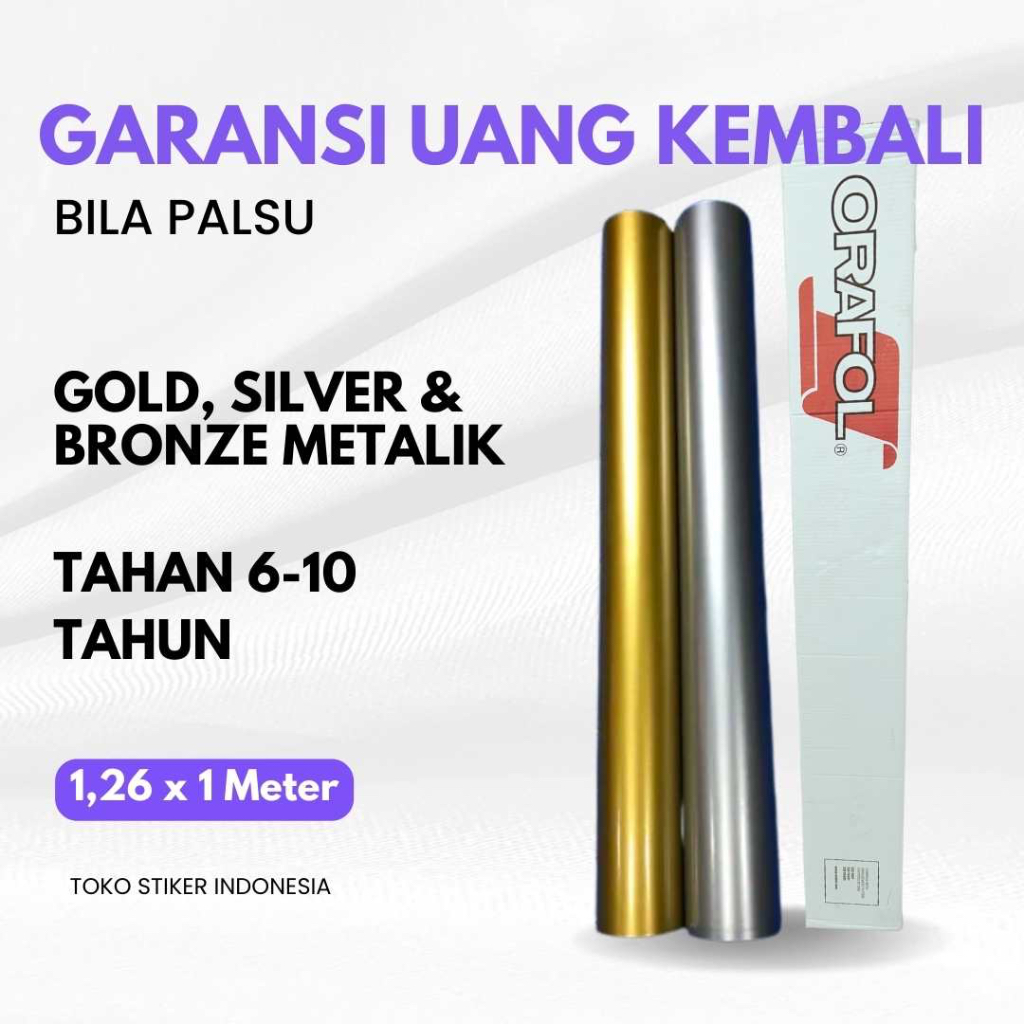 

mh Oracal Stiker 651 Metalik 090/091/092 Silver Gold Copper 1 Meter