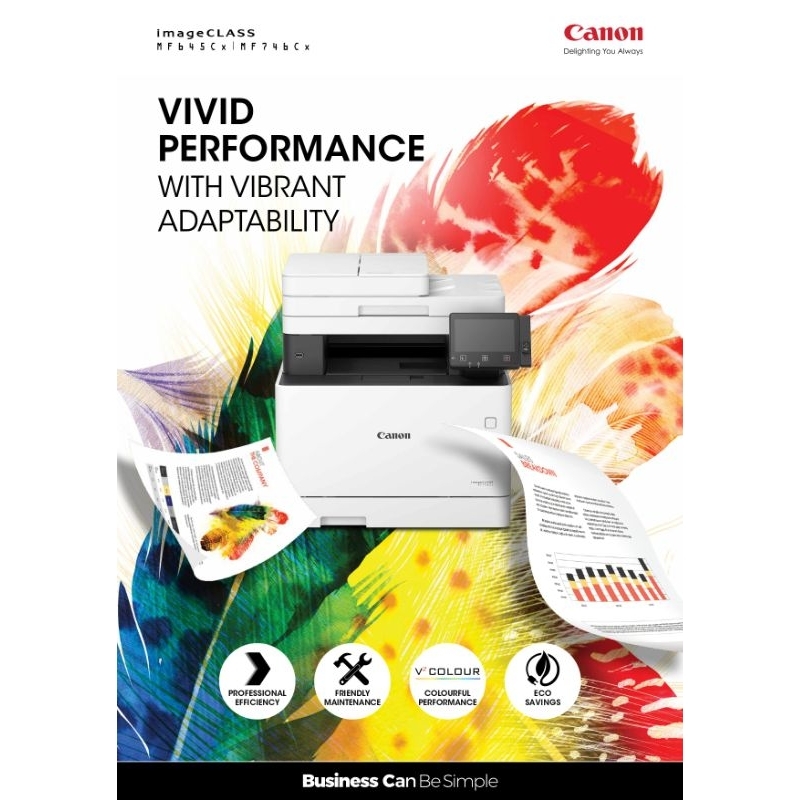 Canon MF645Cx Printer Laser Multifungsi Warna 4-in-1, Cetak 21 ppm, Resolusi 1200 dpi, Layar Sentuh 5 inci