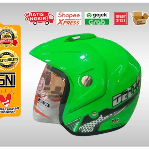 Helm Half Face GP Delta Stabilo Green