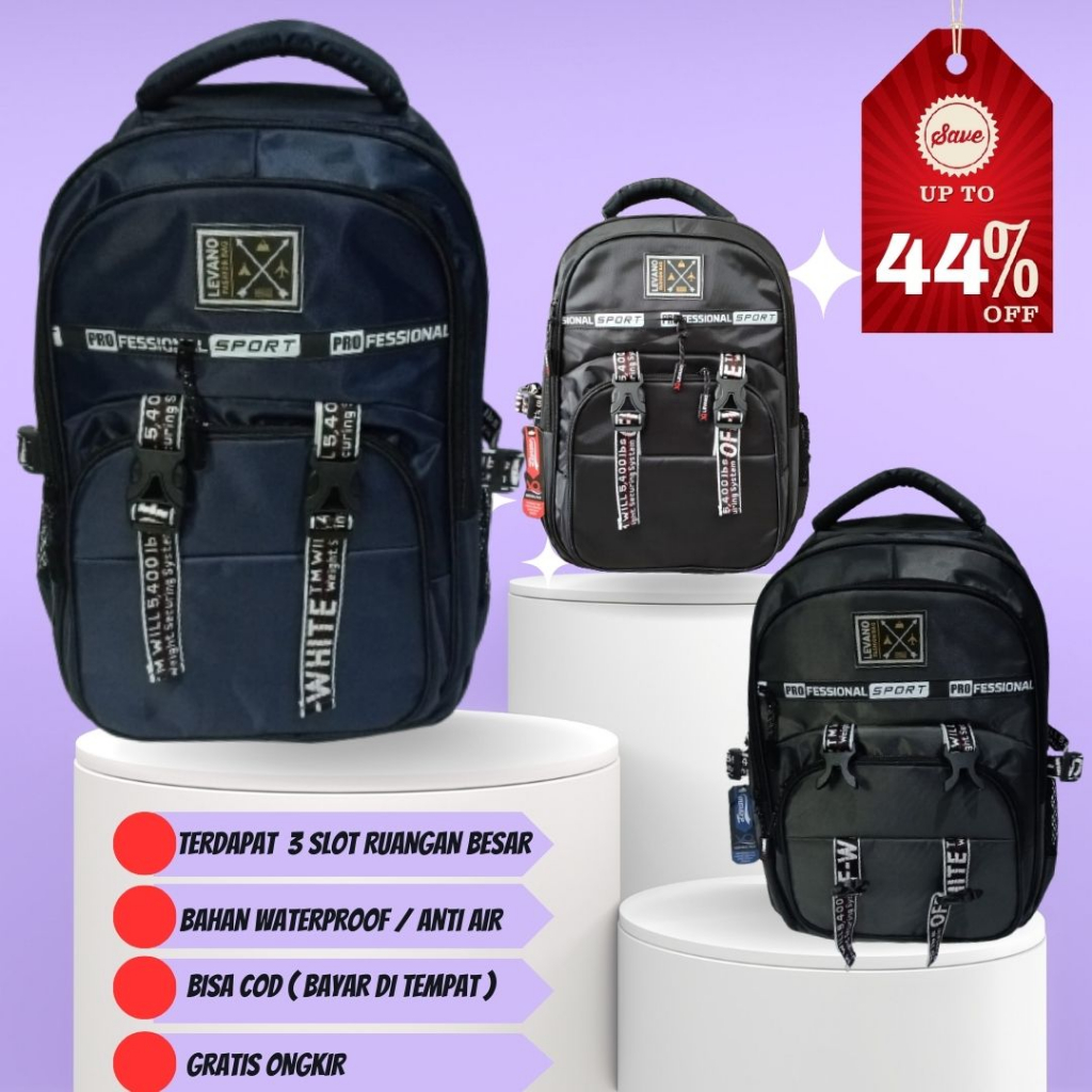Tas Ransel Wanita/ pria free Rain Cover Backpack Pria kantong Gendong Terbaru