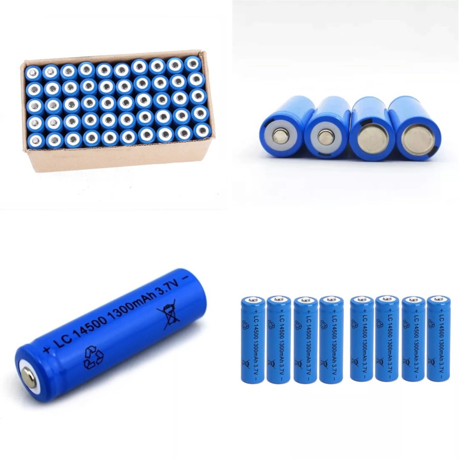 Baterai Batre Cas AA A2 Tipe 14500 3.7V Biru Battery Recharge