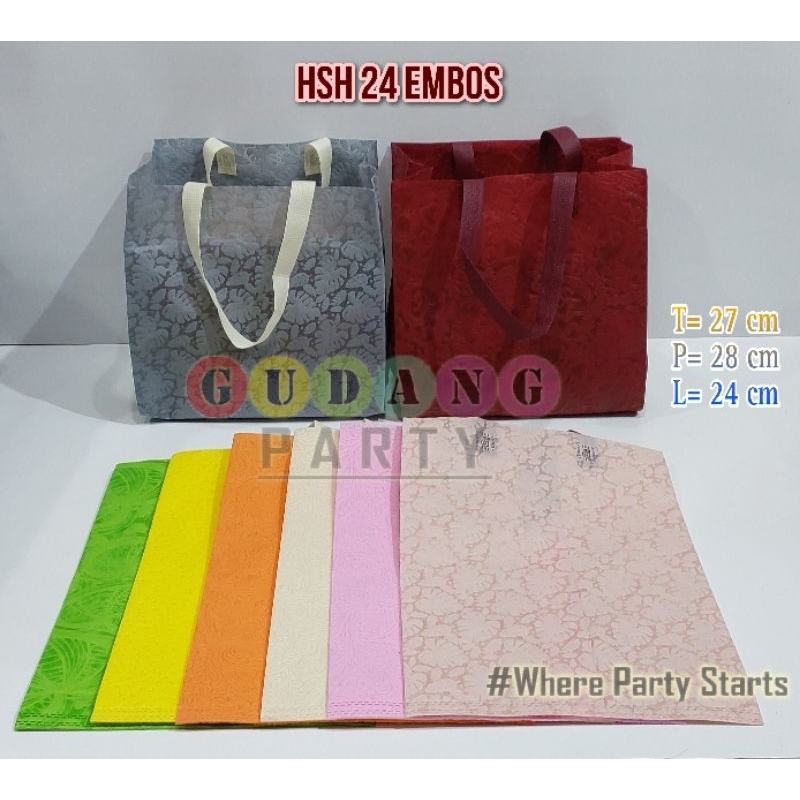 

Spunbond HSH 24 Embos/Spunbond Embos/Goody Bag/ Tas Souvenir/Tas Bingkisan/handle Bag