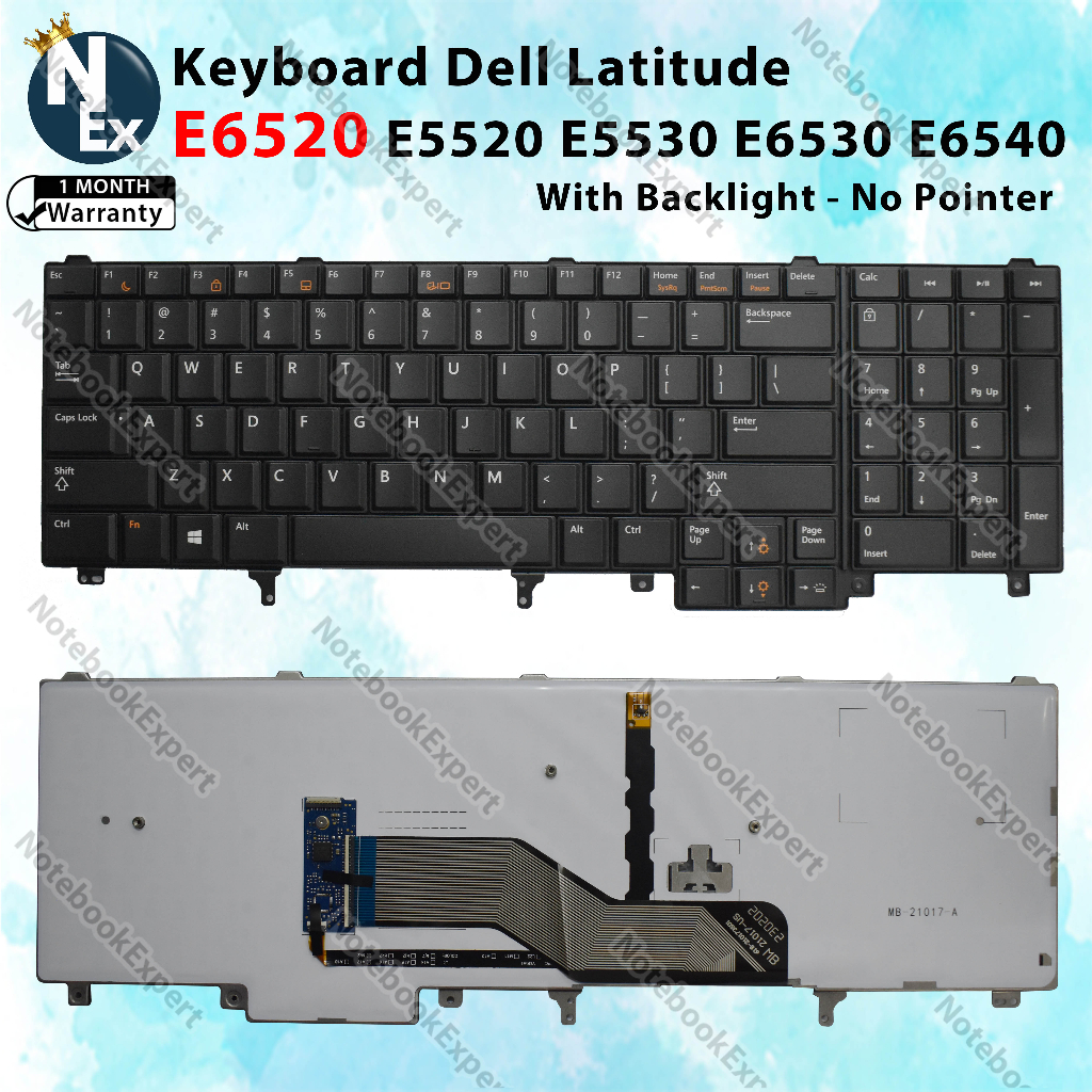 Keyboard Dell Latitude E6520 E5530 E6530 E6540 Backlight No Pointer