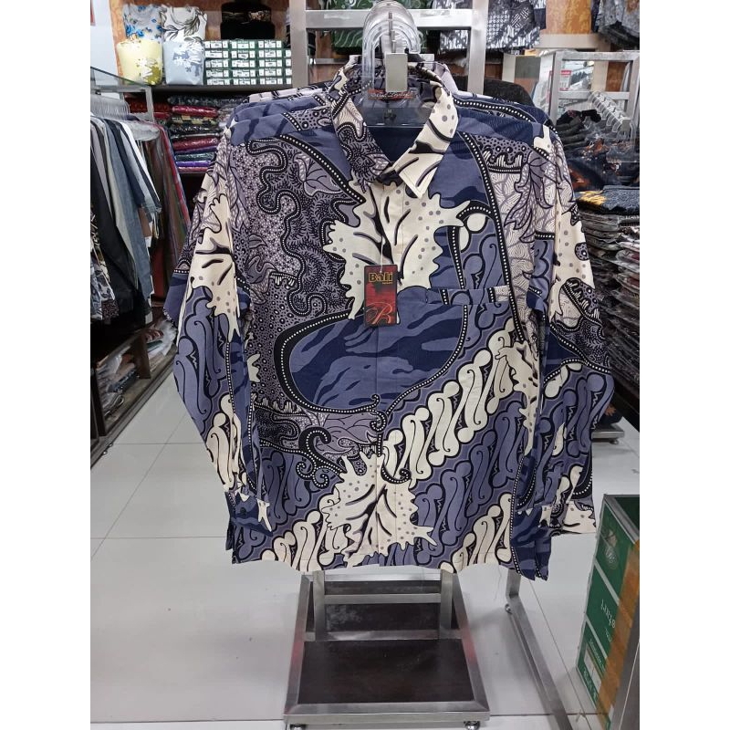 BALI LESTARI BATIK PRIA/BATIK LENGAN PANJANG BIRU