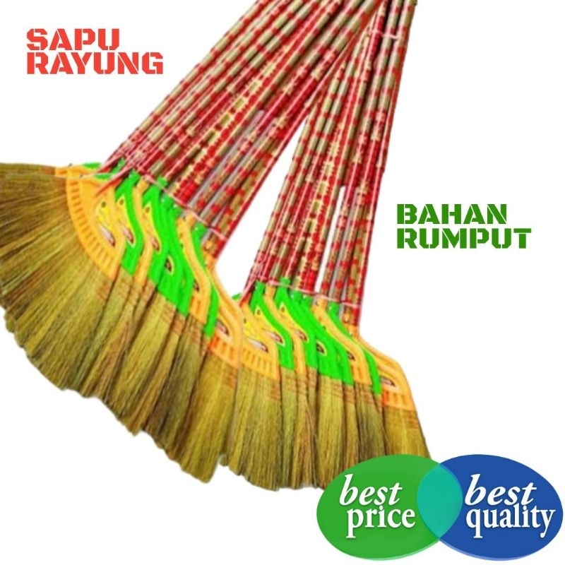Sapu Rayung Rumput alami / Sapu ijuk / sapu lantai