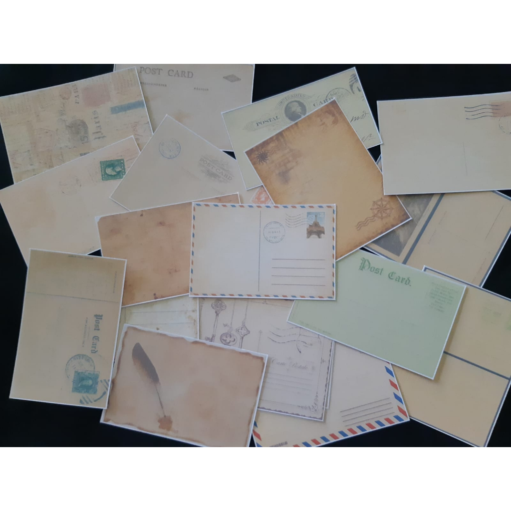 

18 pcs Deco Paper : Postcard Vintage Paper for Journal Journaling