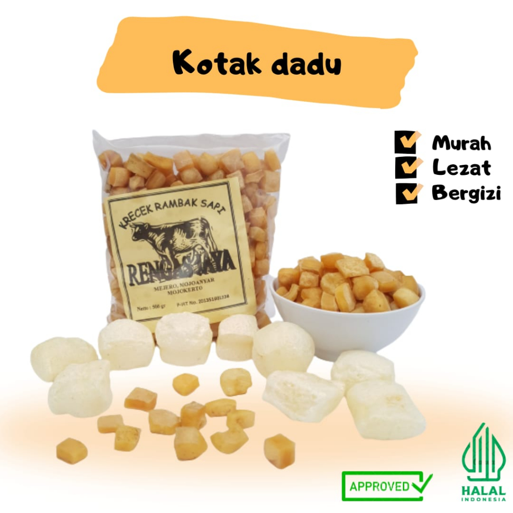 

Rambak Sapi Mentah Super 500g / Krecek Rambak Sapi Asli / Kerupuk Kulit Sapi Mentah Mojokerto