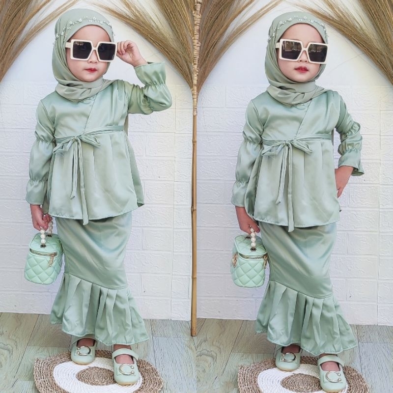 Azzalea - Baju Muslim Anak Permpuan Gamis Mermaid 1-8 Tahun / Baju Anak Perempuan Set Mermaid
