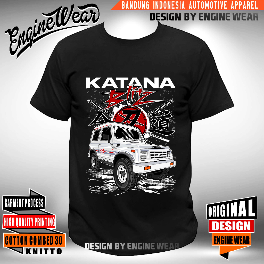 kaos katana blitz tshirt suzuki katana baju mobil suzuki jimny katana kaos jeep offroad 4x4 4wd otom