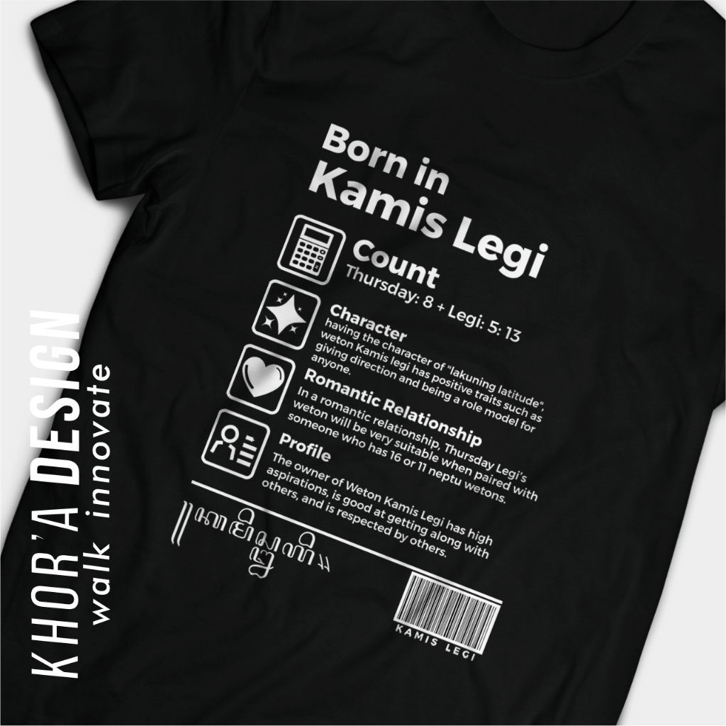 Kaos weton Kamis Legi culture jawa weton kualitas distro cotton combed 30s