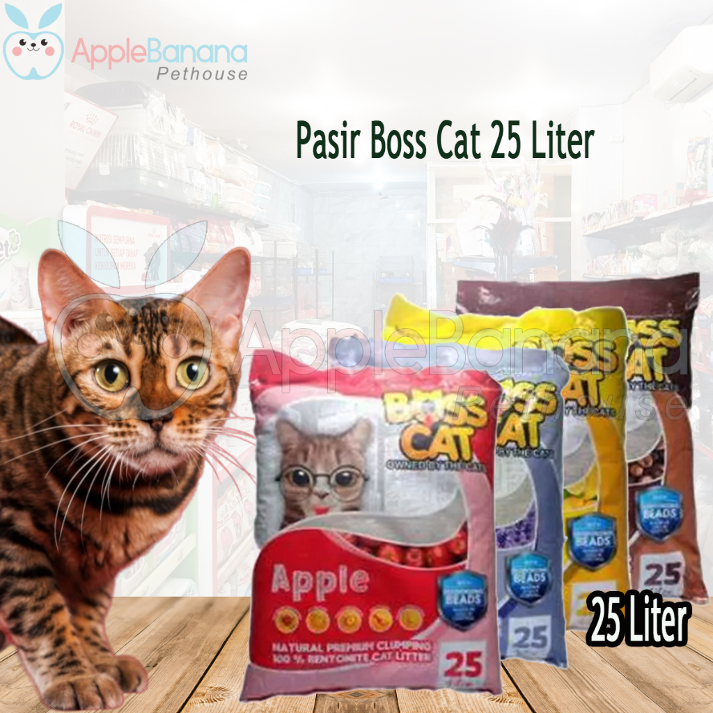 Pasir Kucing Boss cat 25L/20kg | Pasir Kucing Gumpal Wangi Boss Cat 25 L / 20 kg