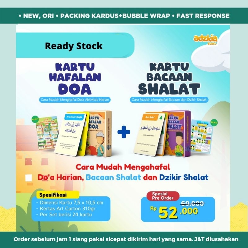 Kartu Bacaan Sholat dan Kartu Hafalan Doa Adzkia Books