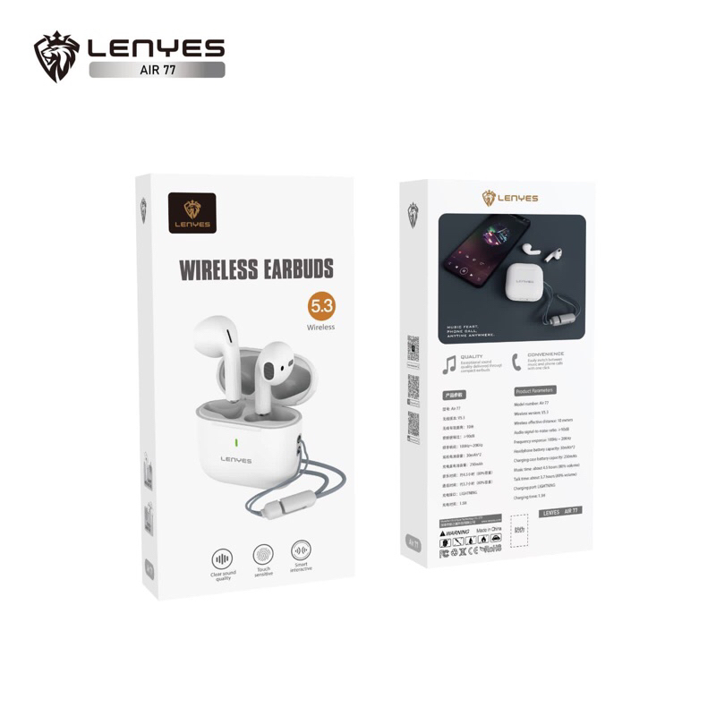 Handsfree Headset Bluetooth TWS Lenyes Air77