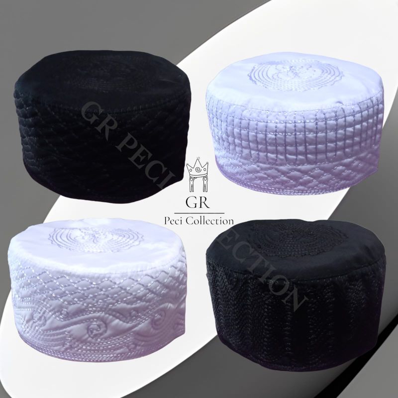 PECI KOPIAH MADINAH PUTIH HITAM TERLARIS PECI ANAK LAKI LAKI TERMURAH PECI KOPIAH HAJI PUTIH