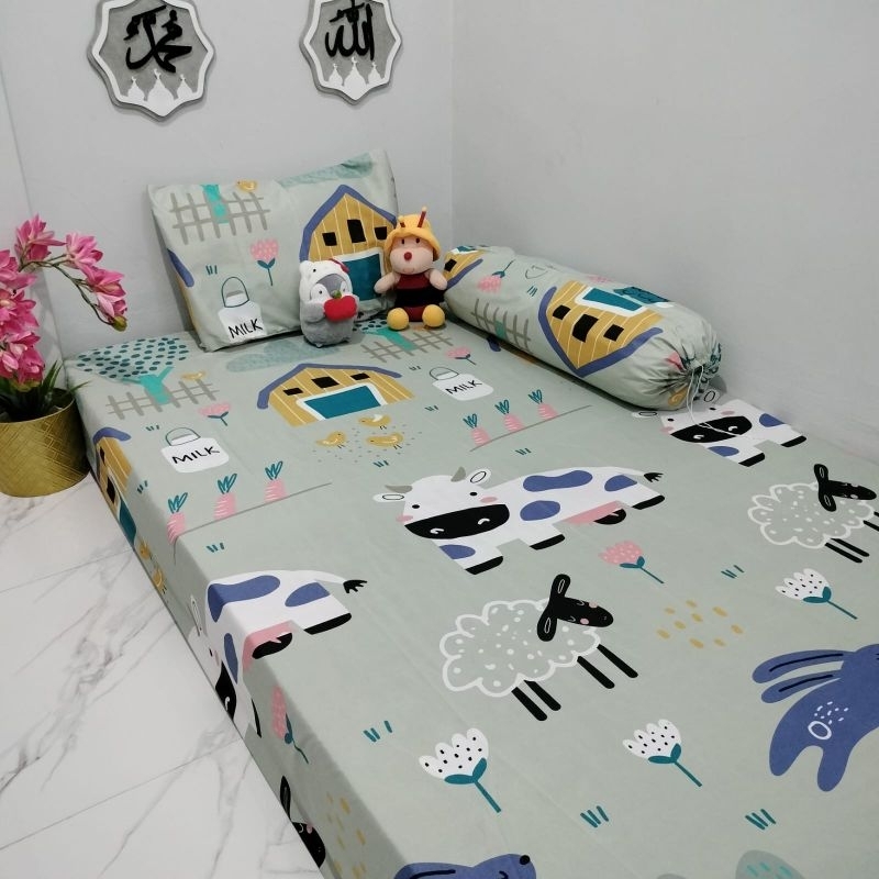 Sprei Motif Sapi Sage, 120,160,180 Tinggi 20Cm